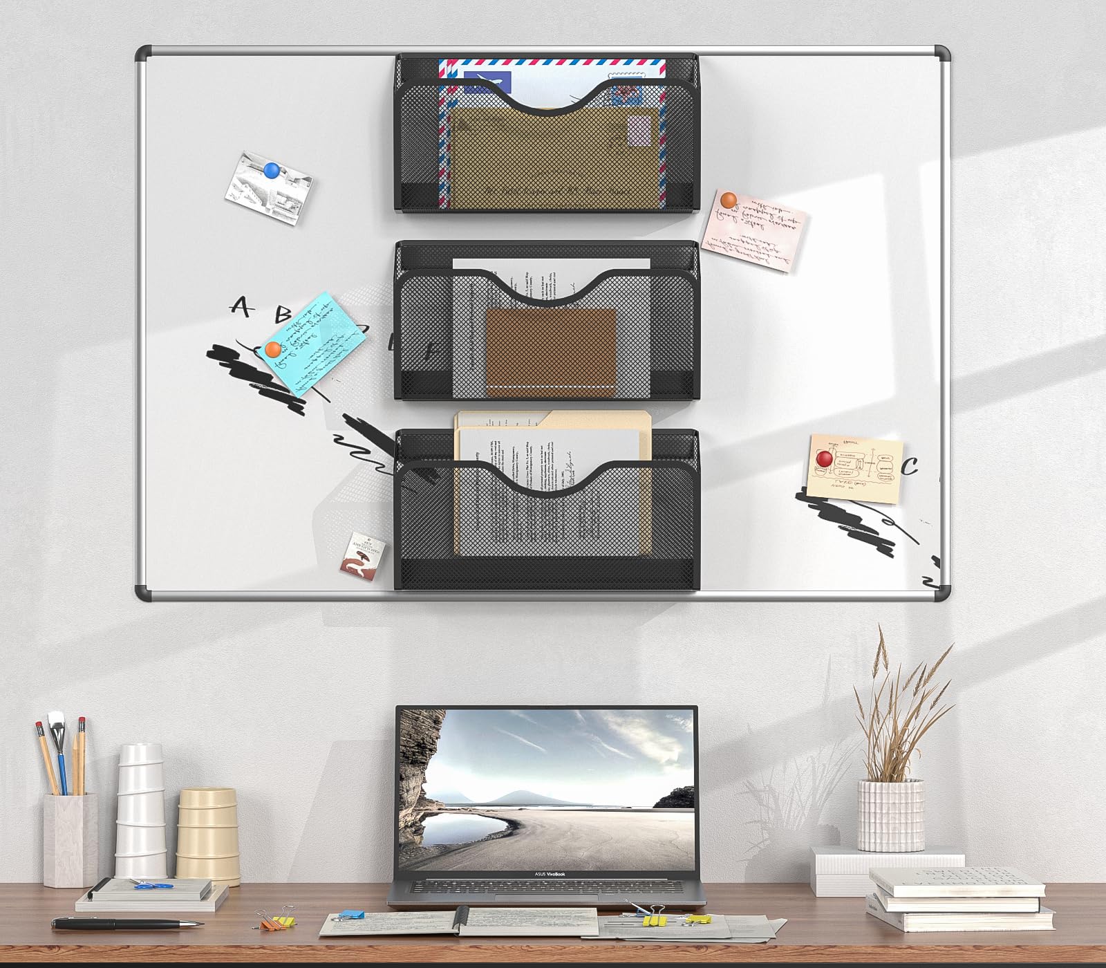 JANE EYRE Magnetic File Holder - 3PCS Paper Mail Organizer