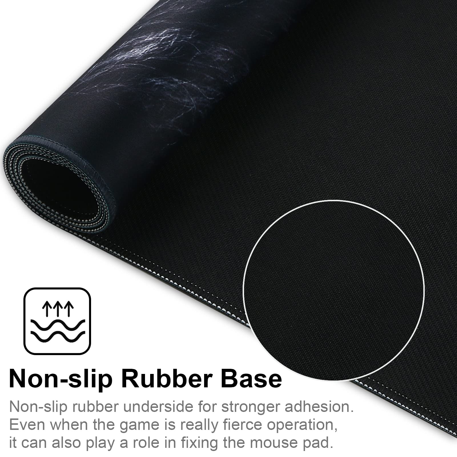 Jahosin Large Gaming Mouse Pad with Stitched Edges,[35.4x15.7In] Extended Mouse Pad with Non-Slip