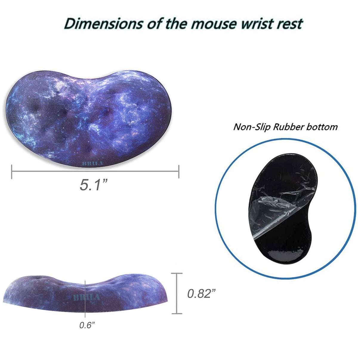 BRILA Memory Foam Mouse & Keyboard Wrist Rest Support Pad Cushion Set for Computer, Laptop, Office