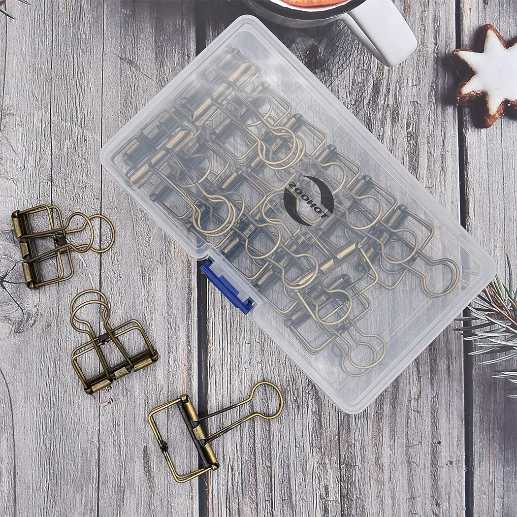 Binder Clips Paper Clamps 32mm Clips for Office School Supplies (Bronze)