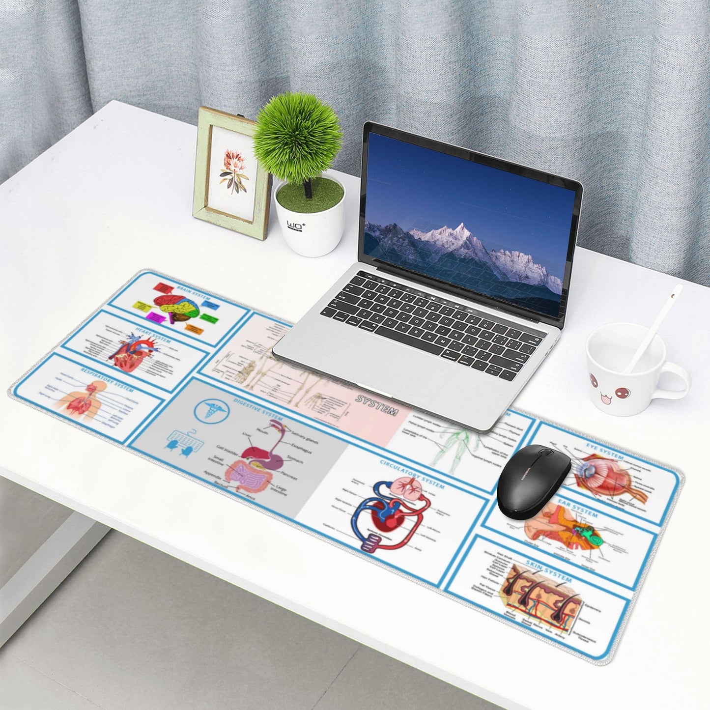 Mouse pad XL Extended Non Slip Rubber Base Stitched Edge 31.5 X 11.8 Inch
