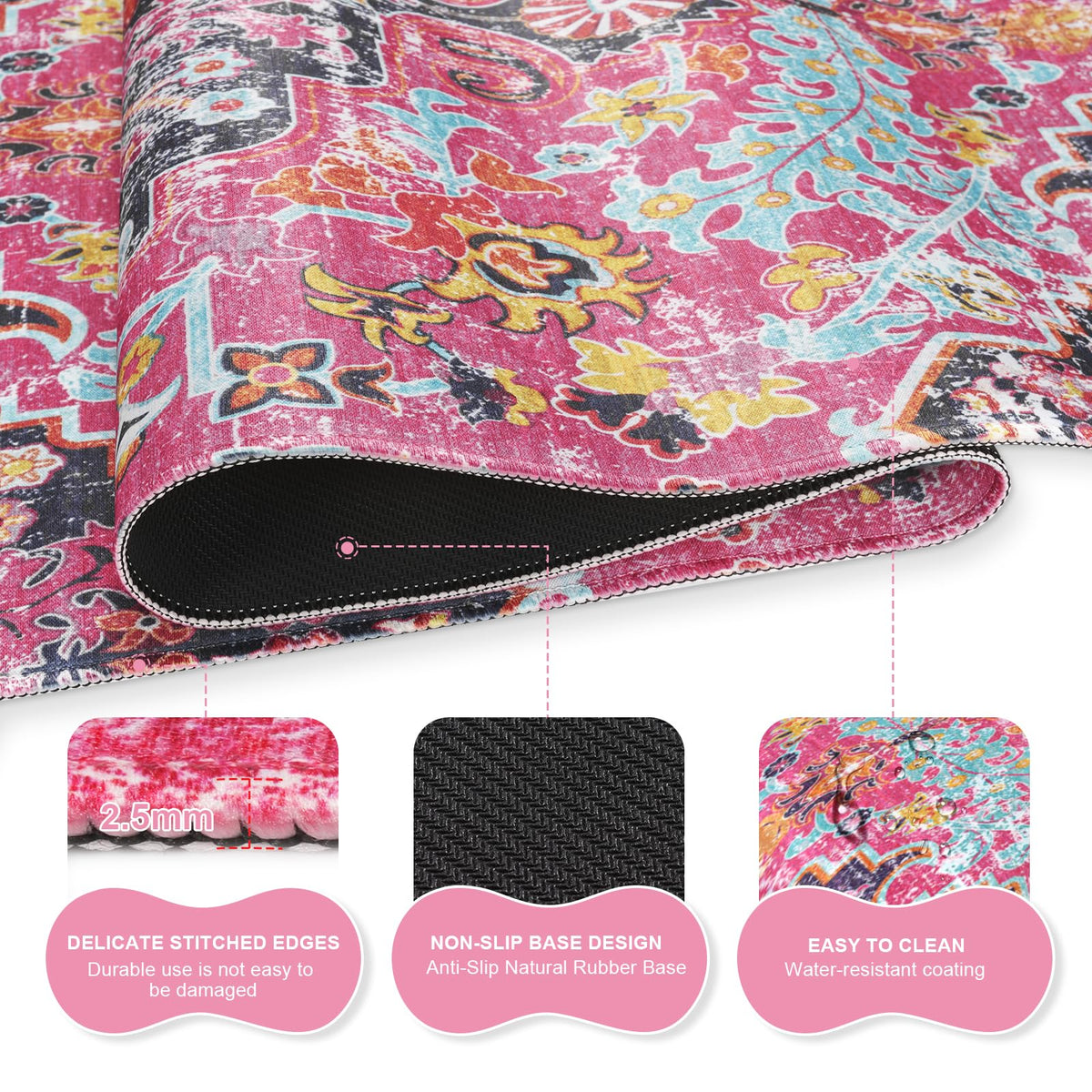 iLeadon Boho Desk Mat Set,Large Mouse Pad and Keyboard Wrist Rest