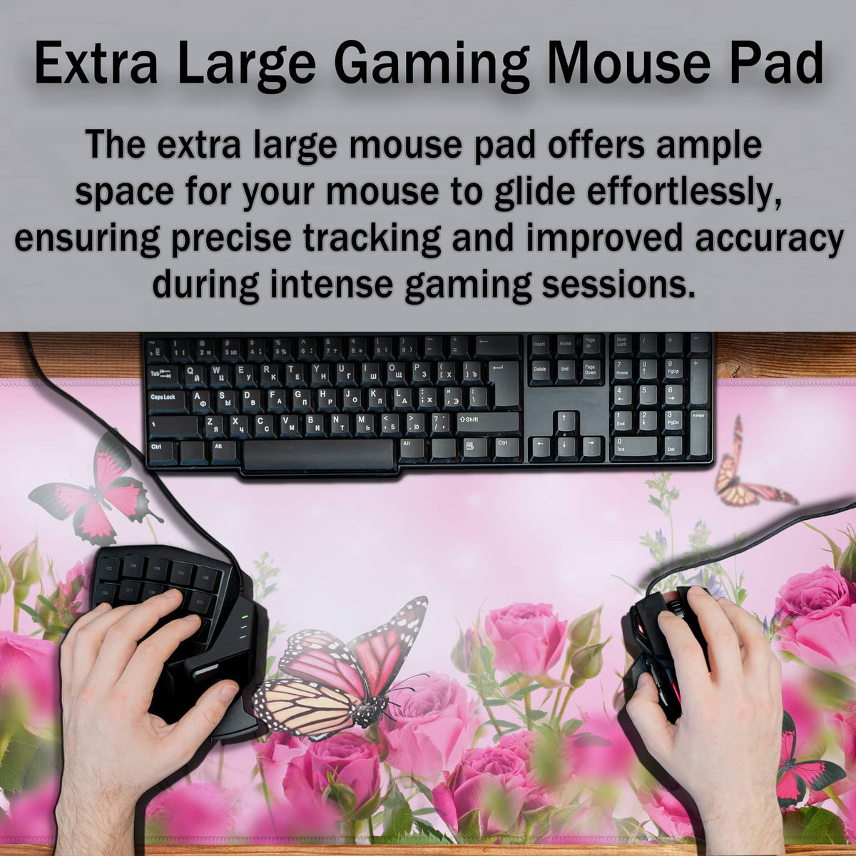 Samgula Computer Desk Mat Pink, Large Gaming Mouse Pads Desk Pad for Women Big Mouse Pad, Chic
