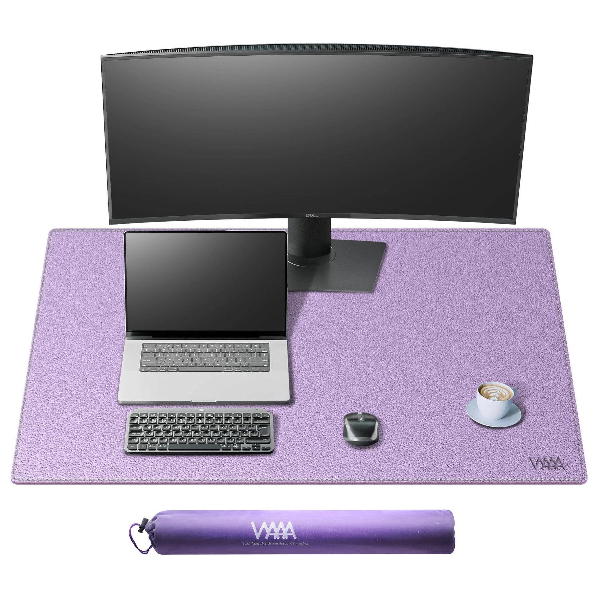 Vyaaa PU Leather Desk Mat, 40“ x 24” XXL Leather Desk Pad, Waterproof Extra Large Desk Mat, Large