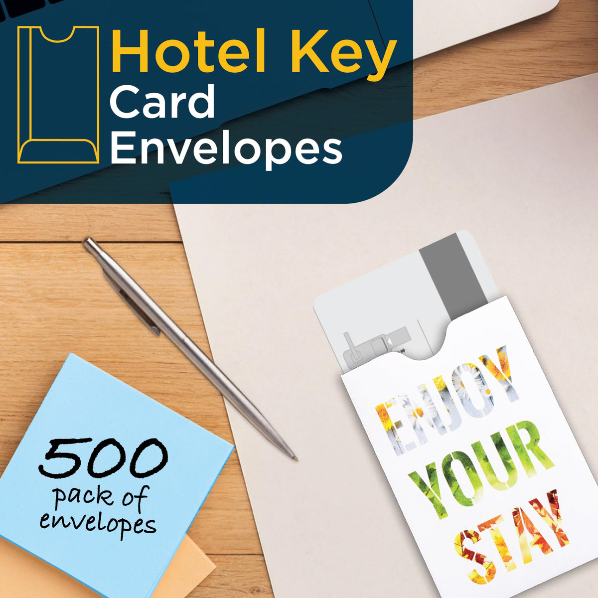 Guardian Key Card Holder Sleeves, Pack of 500 Small Envelopes for Hotel Key Cards, Gift Cards