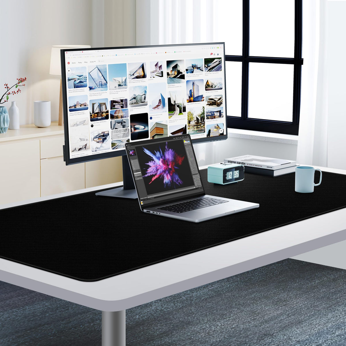 Cacoy 55"x24" Oversized Gaming Mouse Pad Computer Desk Mat for Gamer, Black