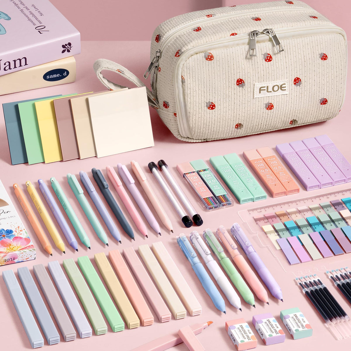 62PCS Aesthetic School Supplies Cute Back to School Supplies Stationary Set