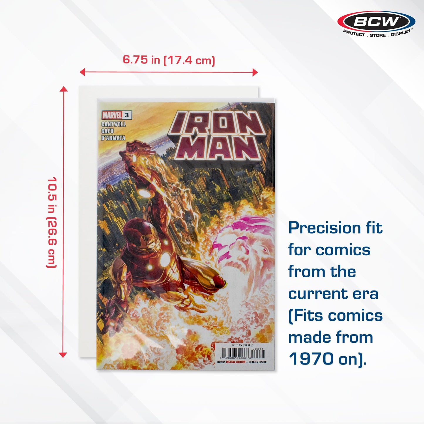 BCW Current Comic Book Backing Boards - 300 Pack | 24 pt., Coated, Buffered with 3% Calcium