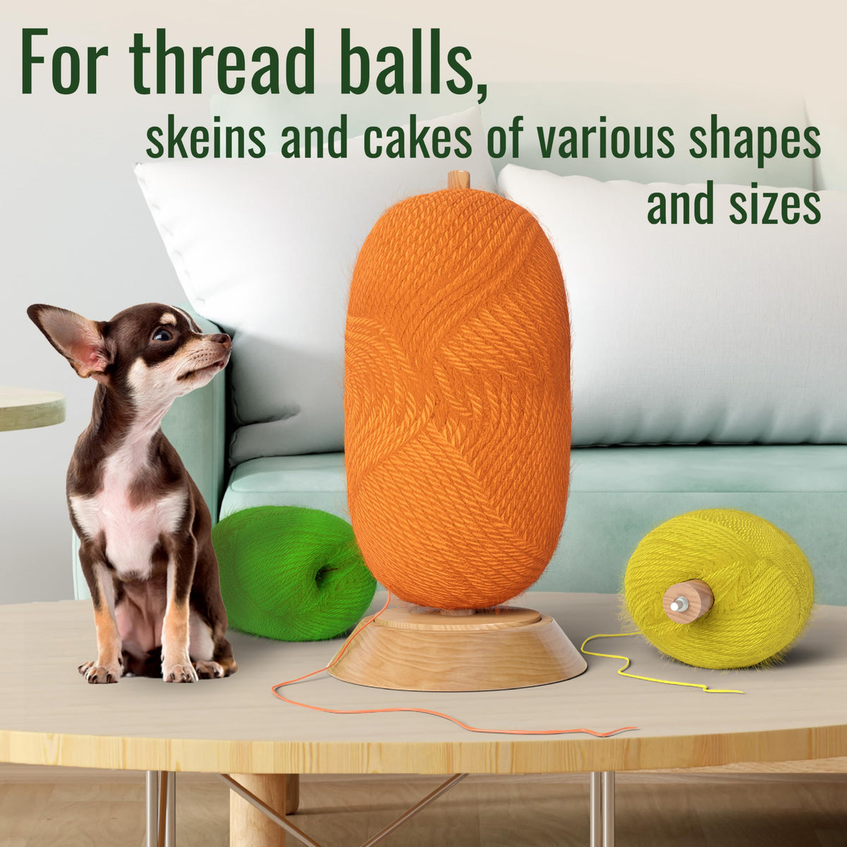 BARVA Yarn Holder Set 22 Lb Capacity for Chunky Yarn w/Extra Spindle | Smooth Bearing Spinner & Big