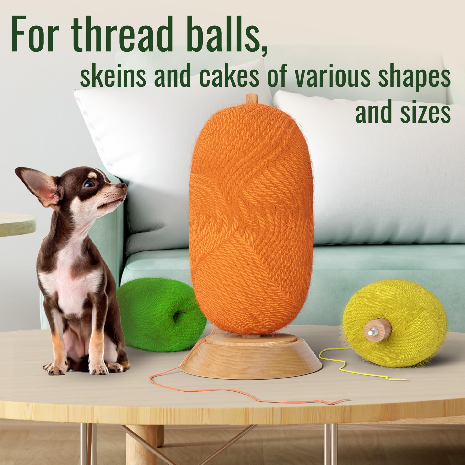 BARVA Yarn Holder Set 22 Lb Capacity for Chunky Yarn w/Extra Spindle | Smooth Bearing Spinner & Big