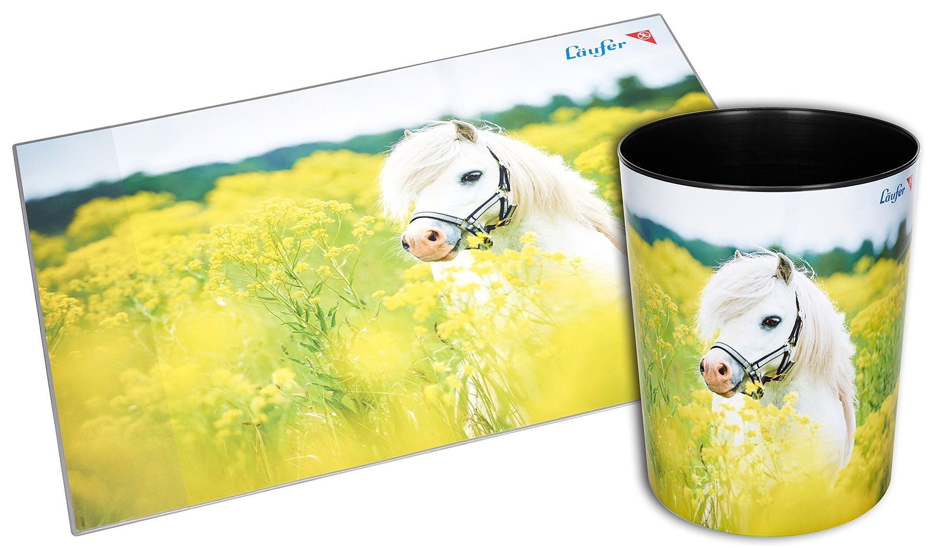 Läufer motif desk pad Pferd im Rapsfeld