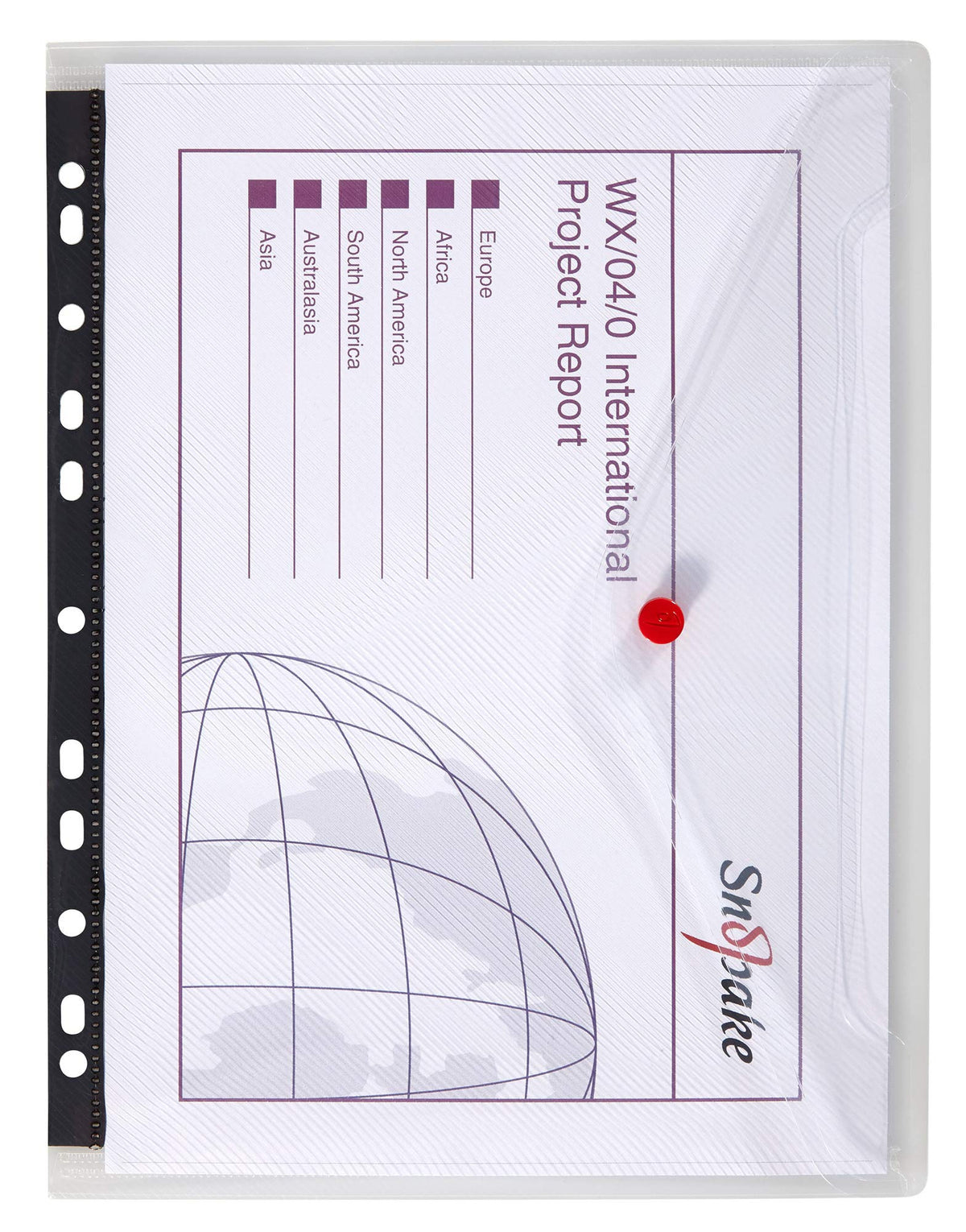 Snopake A4 Polyfile RingBinder Popper Wallet – Clear [Pack of 5] Ref: 12566