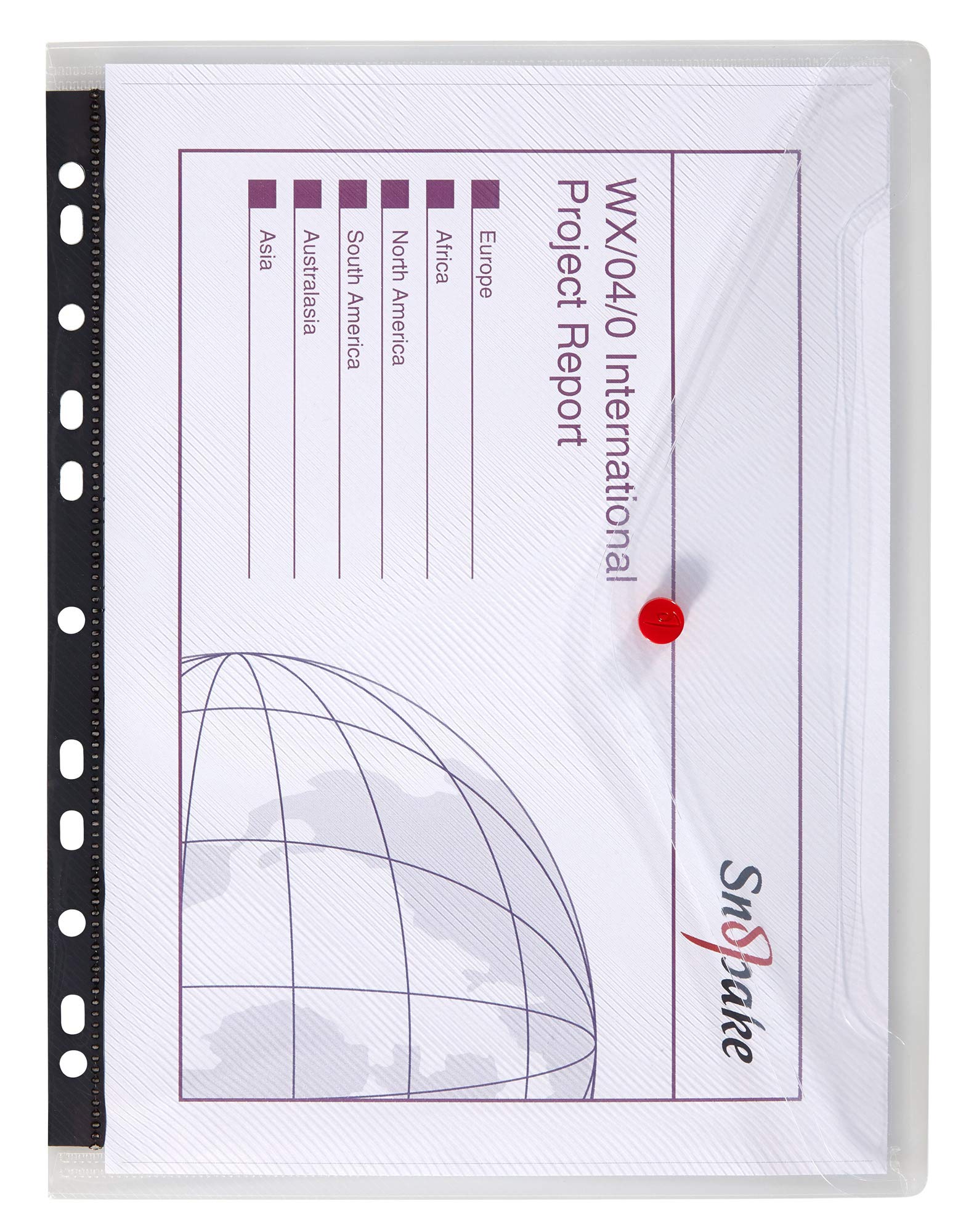 Snopake A4 Polyfile RingBinder Popper Wallet – Clear [Pack of 5] Ref: 12566