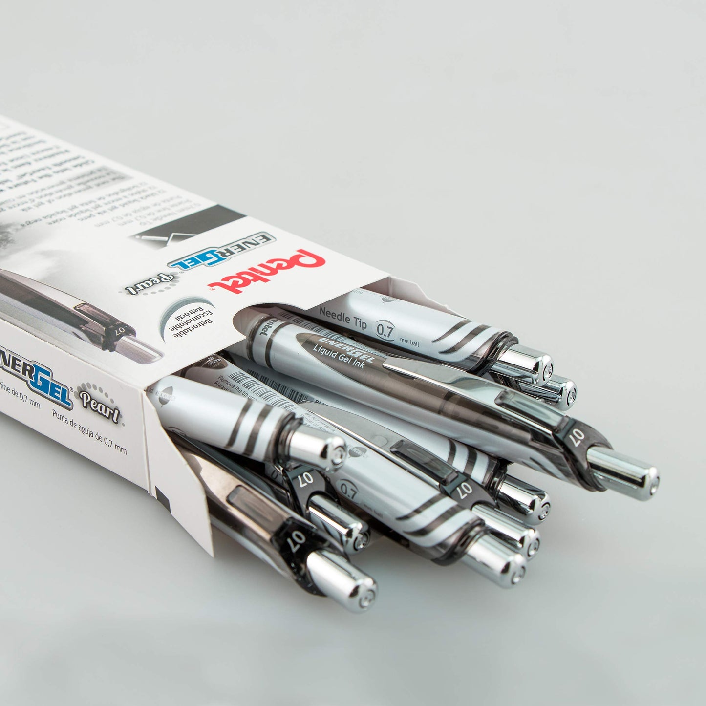 Pentel EnerGel Pearl RTX Retractable Liquid Gel Pen, (0.7mm), Medium Line, Needle Tip, Black Ink