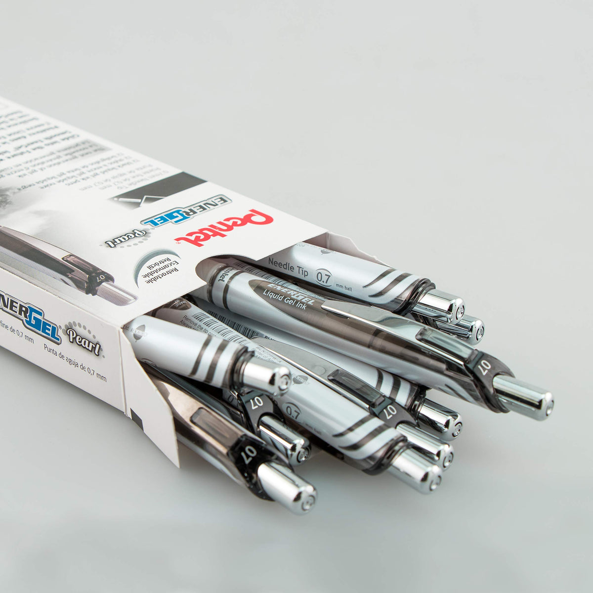 Pentel EnerGel Pearl RTX Retractable Liquid Gel Pen, (0.7mm), Medium Line, Needle Tip, Black Ink