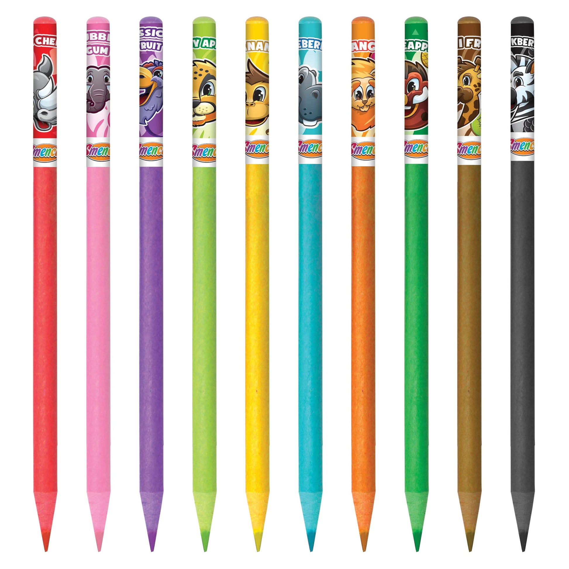 Safari Colored Smencils - Patented Gourmet Scented Colored Fun Pencils - Made from Recycled