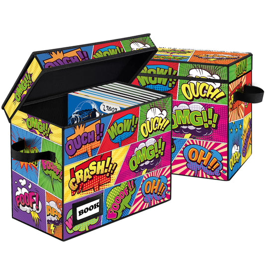 YNSZAS 2 Pack Collection Comic Book Storage Boxes, Protector Organizer 15.8" X 7.8" X 11.8"