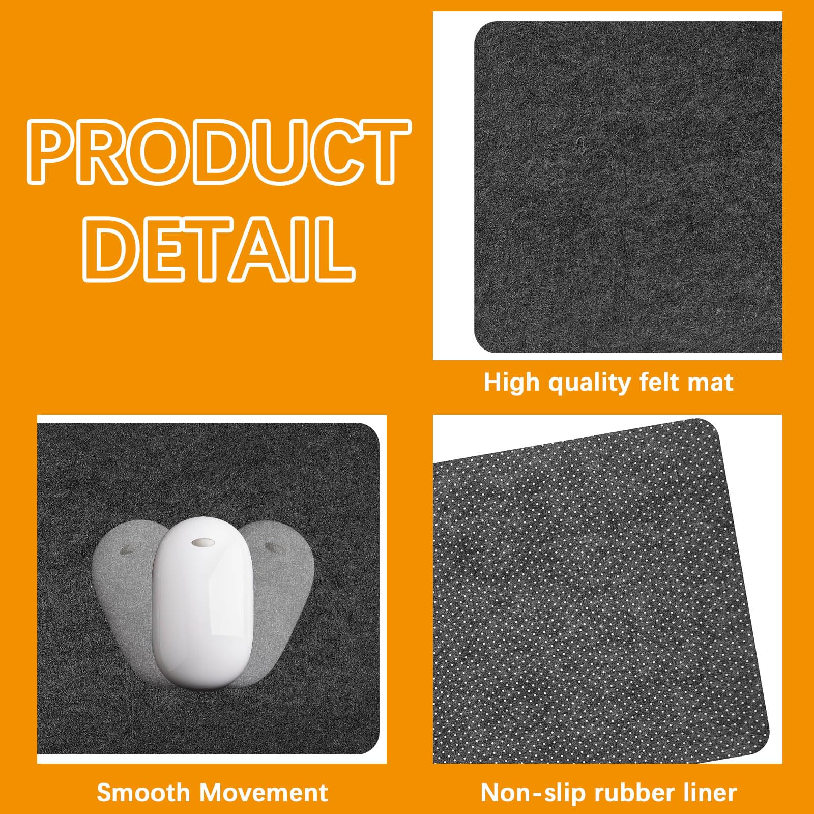 2 PCS Large Felt Desk mat, 40''x16'' with Non-Slip Full Desk Mouse Pad,Office Computer Desk for