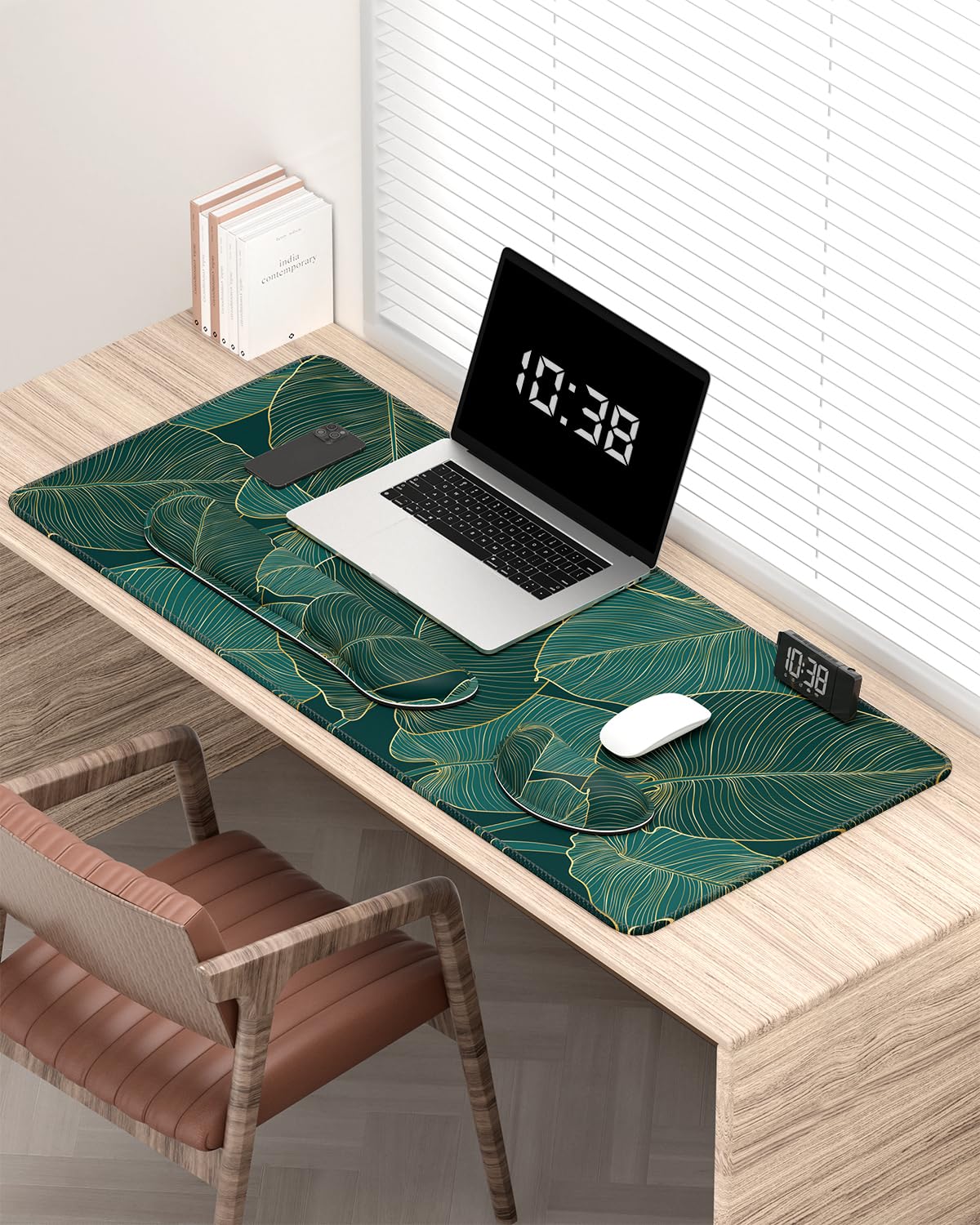 Auhoahsil Large Mouse Pad with Wrist Rests for Keyboard & Mouse, Thick Soft Ergonomic Memory Foam