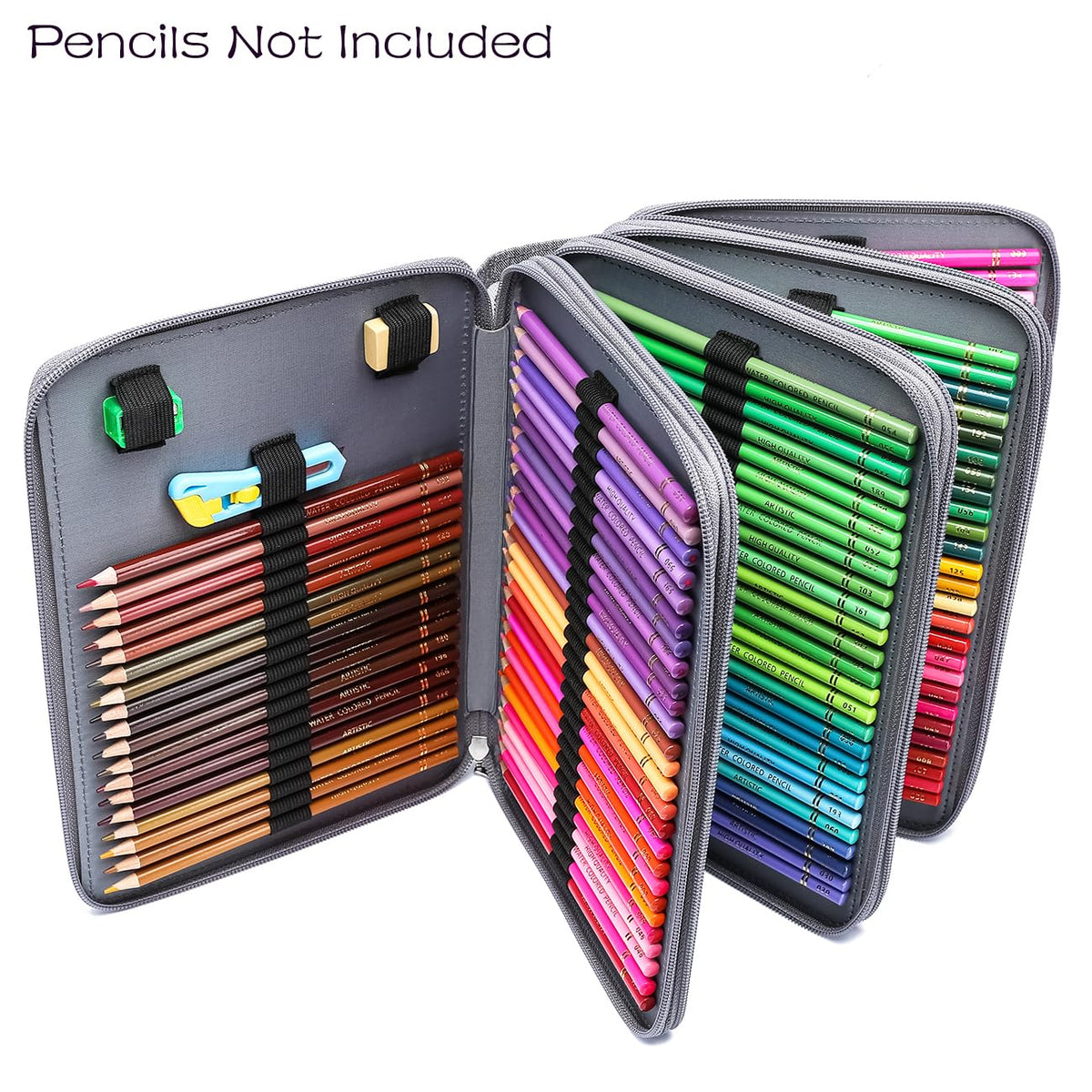 YOUNGCOL 200 Slots Colored Pencil Case - Deluxe Oxford Fabric Pencil Organizer Holder With Zipper
