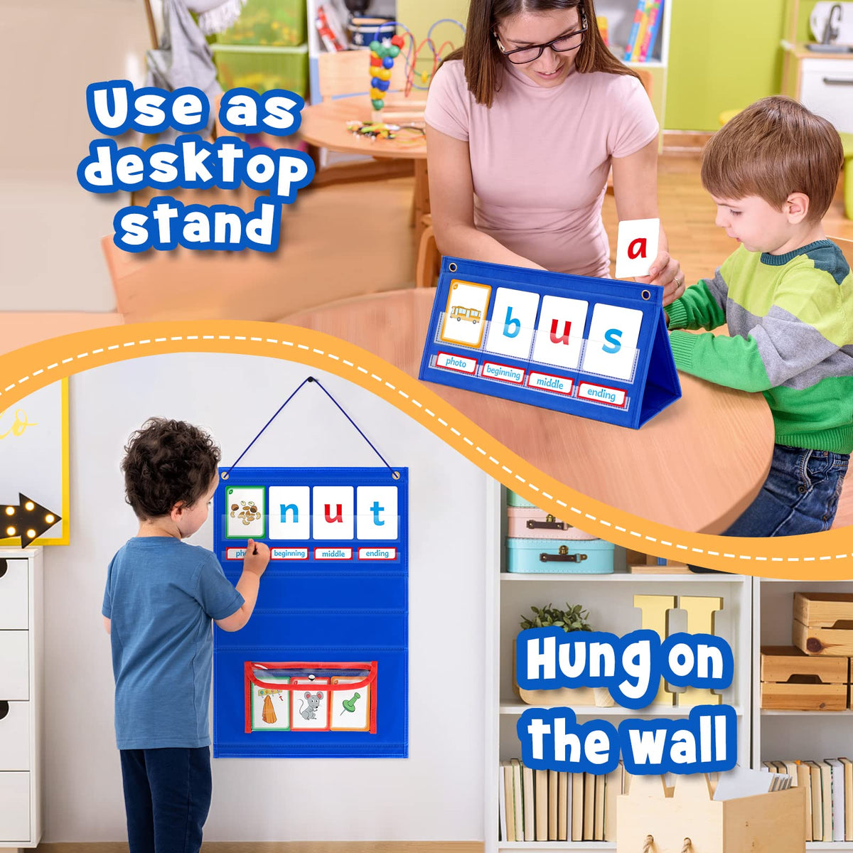 Torlam CVC Word Builder Kindergarten Classroom Must Haves, Phonics Games Preschool Learning