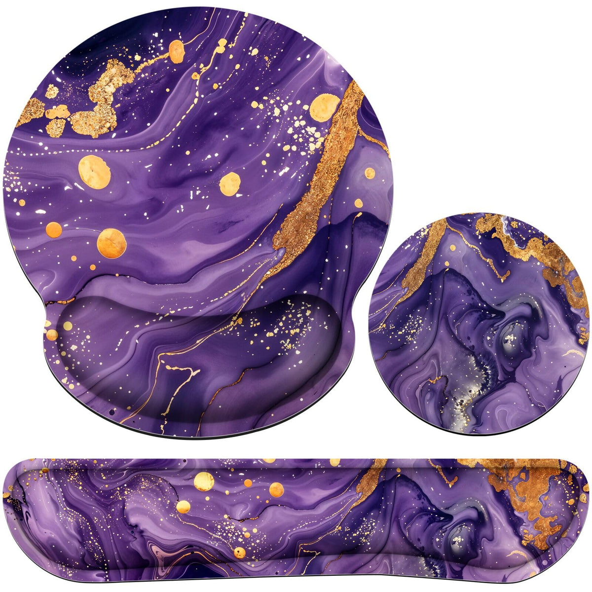 Mouse Pad with Wrist Rest Set, 3-in-1 Wrist Support Mousepad Set, Gaming Mat Pad with Anti-Skid
