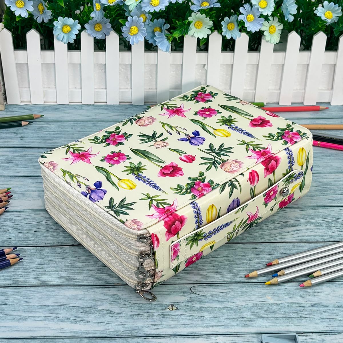 YOUNGCOL 200 Slots Colored Pencil Case Color Pencil Organizer Storage Large Capacity Pencil Case