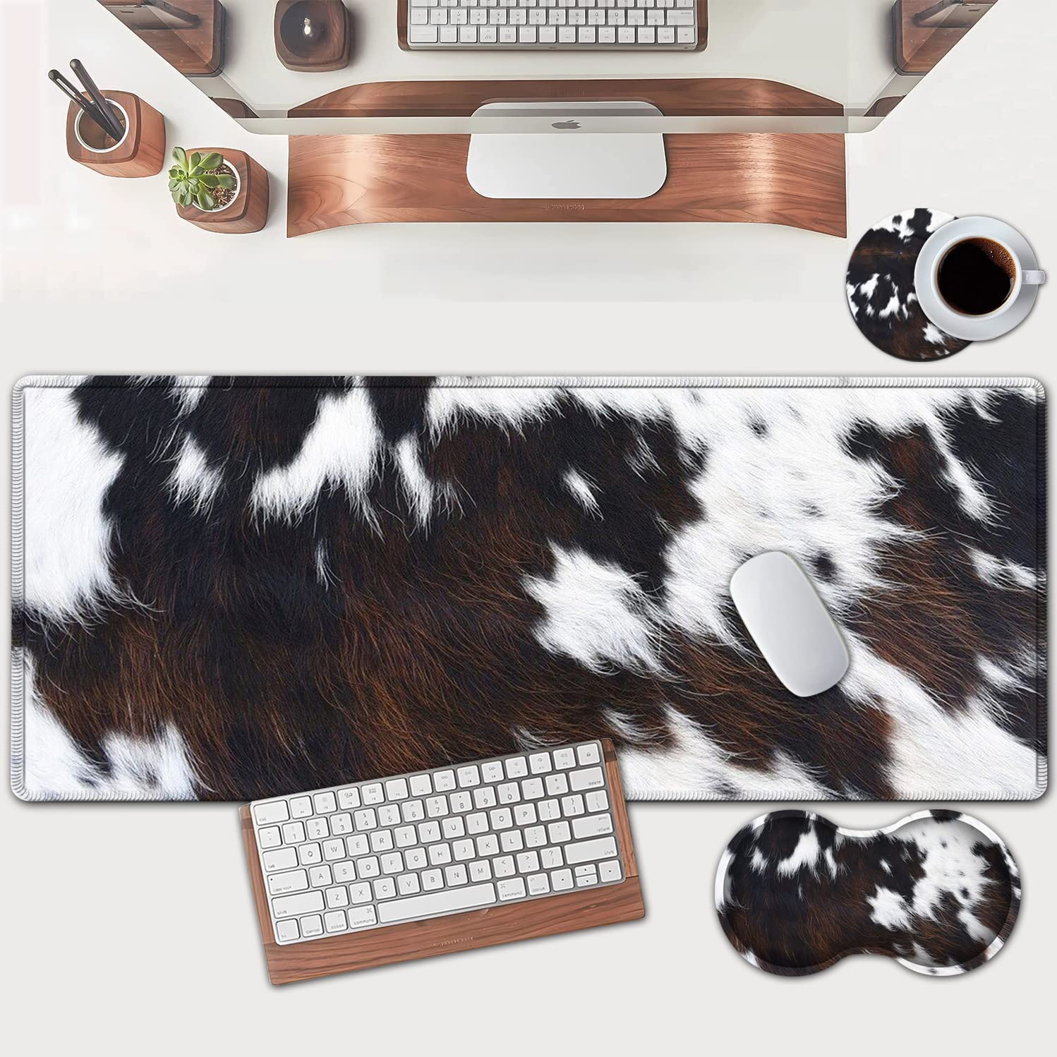 Large Mouse Pad, Extended Office Desk Pad 31.5x11.8in, Ergonomic Memory Foam Mouse Wrist Rest