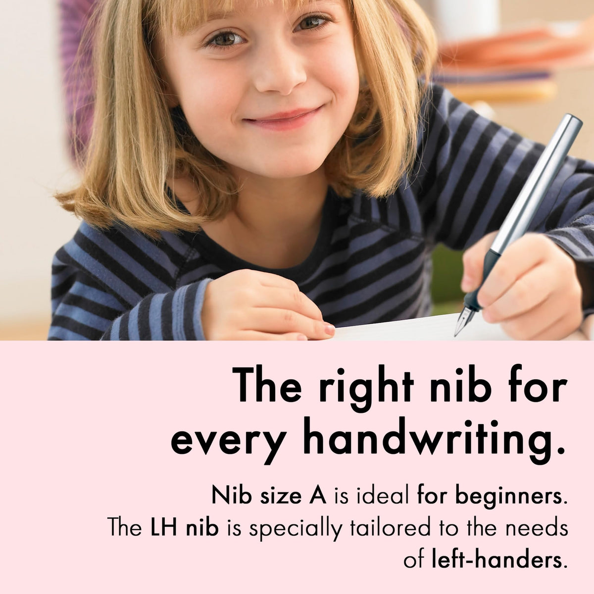 LAMY nexx black – Fountain Pen with slip-proof grip & polished steel nib in size A - triangular