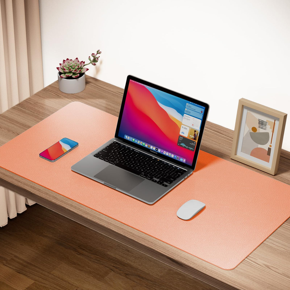Boutilon Leather Desk Pad Protector,Non-Slip Mouse Pad,Laptop Desk Pad,Office Mouse Mat,Waterproof