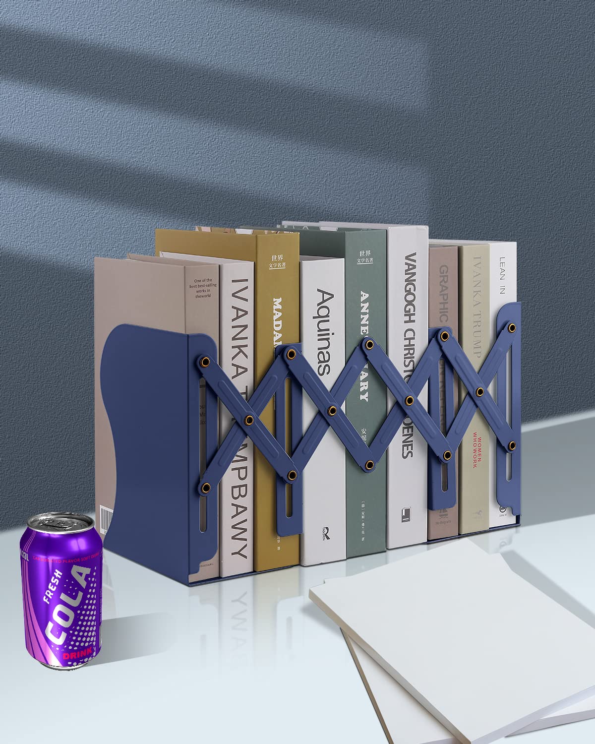 MSDADA Adjustable Bookends, Book Ends for Heavy Books, Expandable Book Organizer for Desk, Shelf