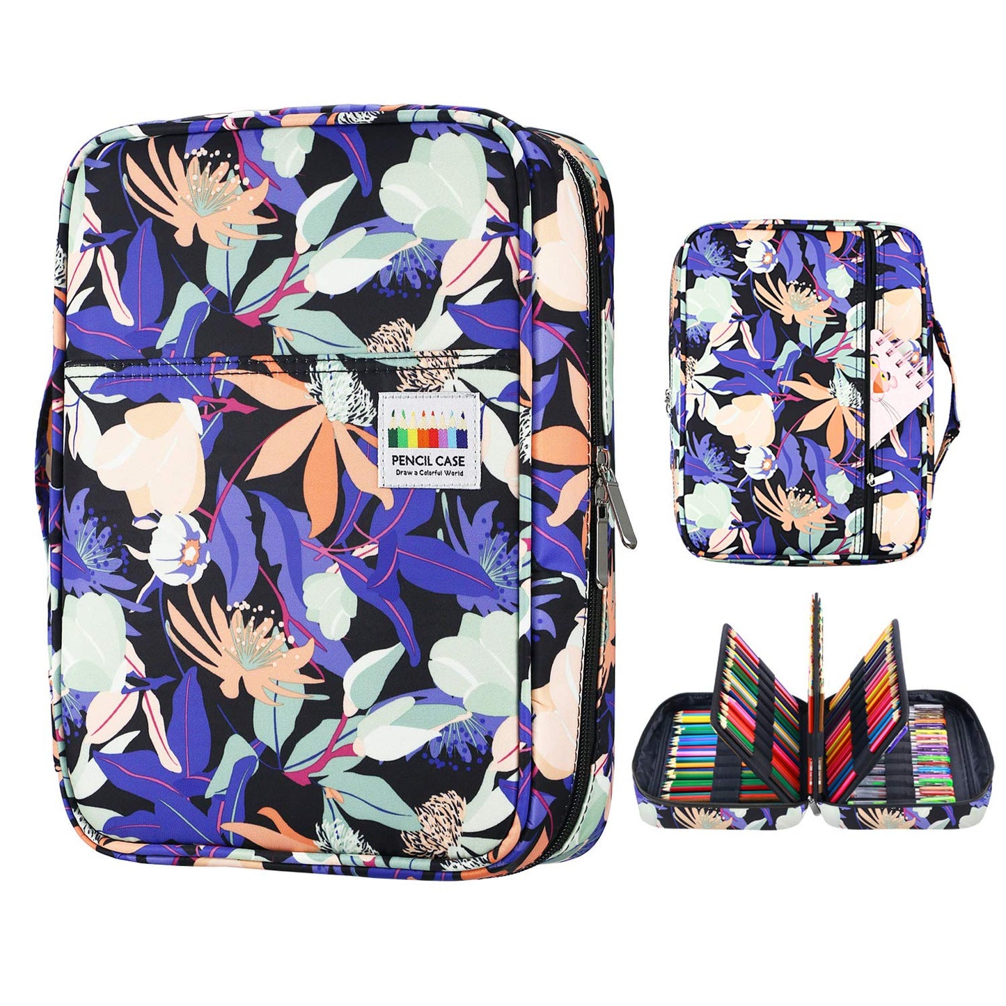 YOUSHARES Colored Pencil Case 220 Slots Pen Case Organizer With Handy Wrap & Zipper, Multilayer