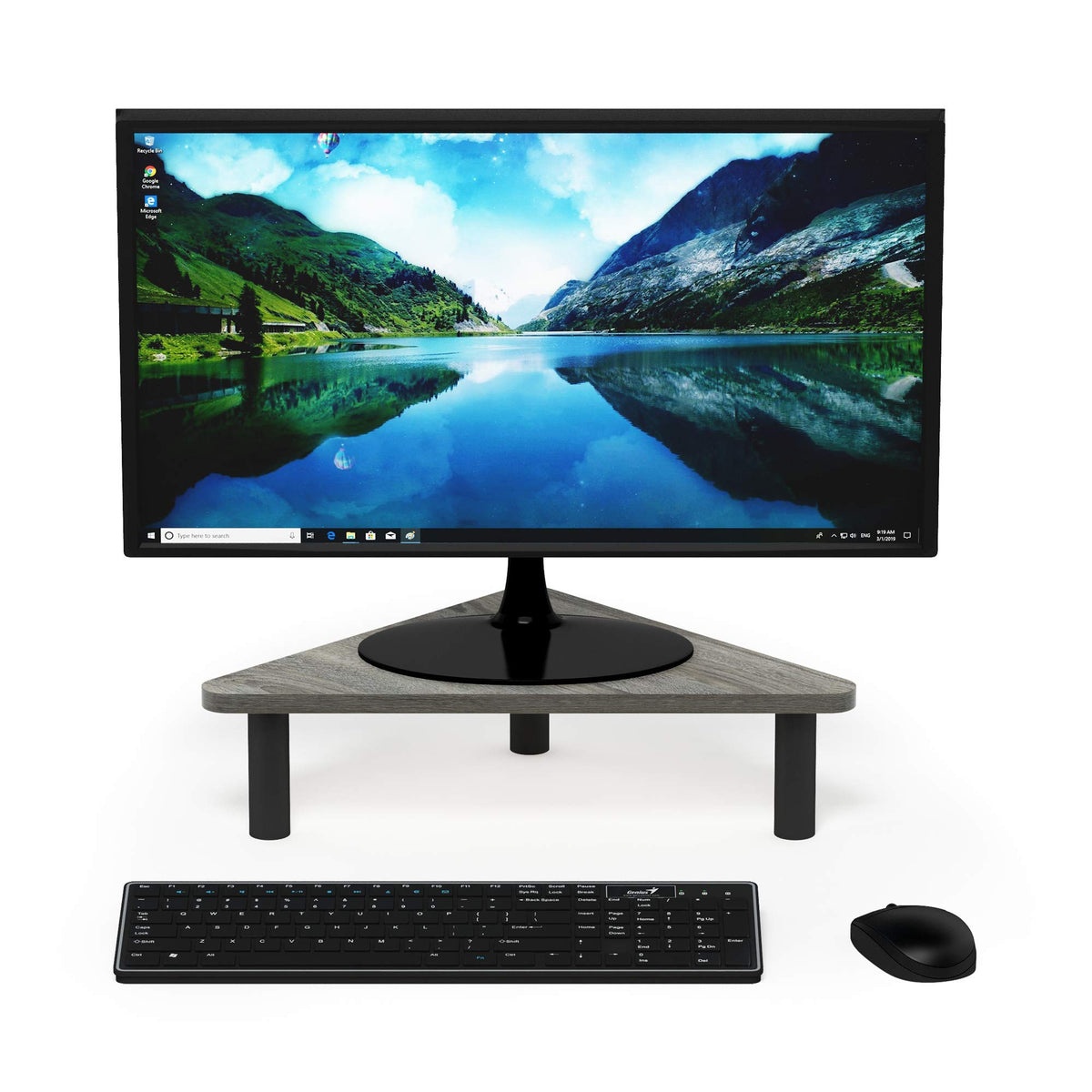 Furinno TURN-N-TUBE Monitor Stand Riser, 19.6" Wide Triangle Corner Monitor Riser, Laptop Stand for