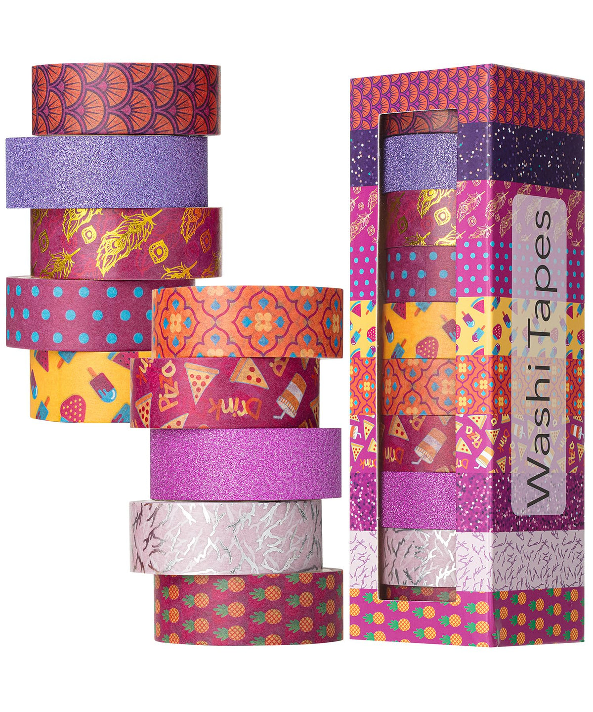Mr. Pen- Washi Tape Set, 10 Rolls, 15mm Wide, 5 Yards/Roll
