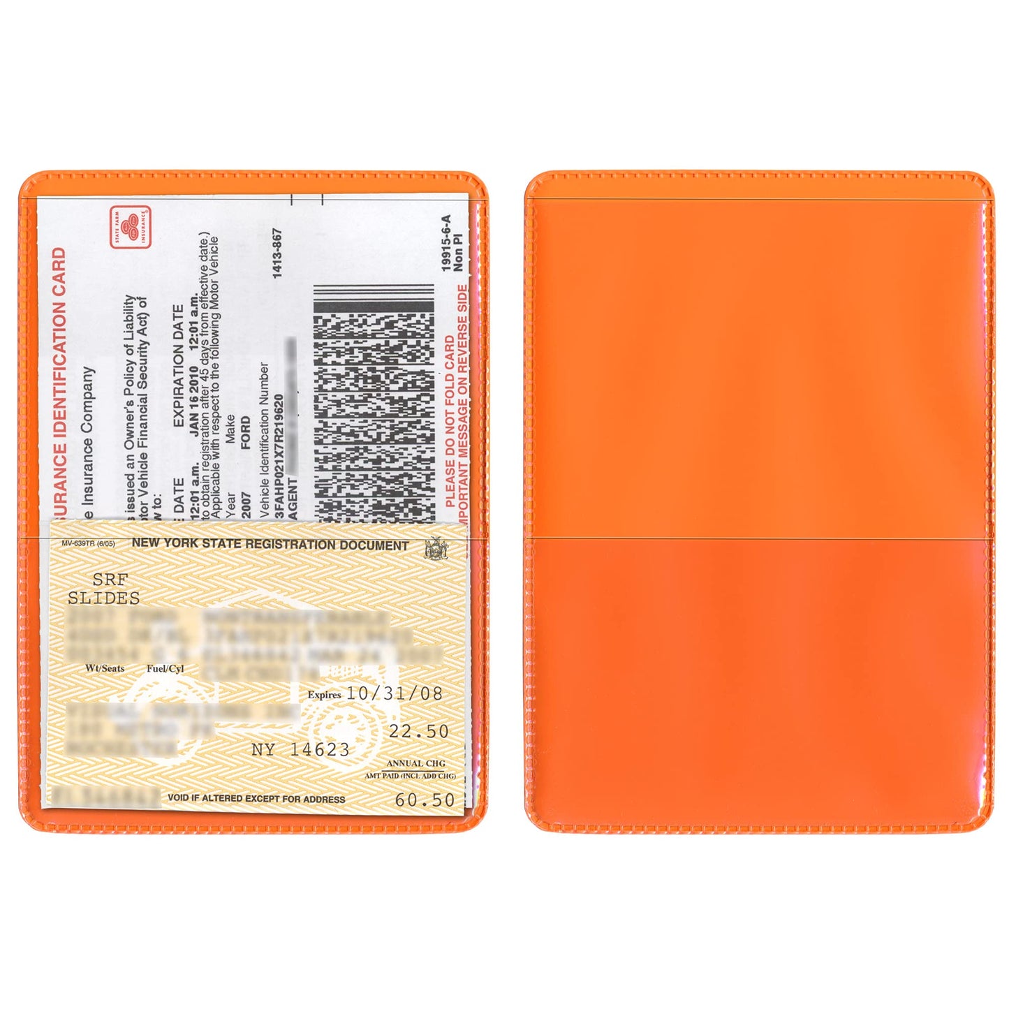 StoreSMART® - Orange-Back Auto Insurance & ID Card Holders - 20 Pack - RFS20-O20
