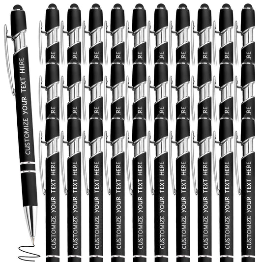 Yananka 36 Pcs Custom Pens with Stylus,Personalized Pens with Free Engraving,Customized Pens with