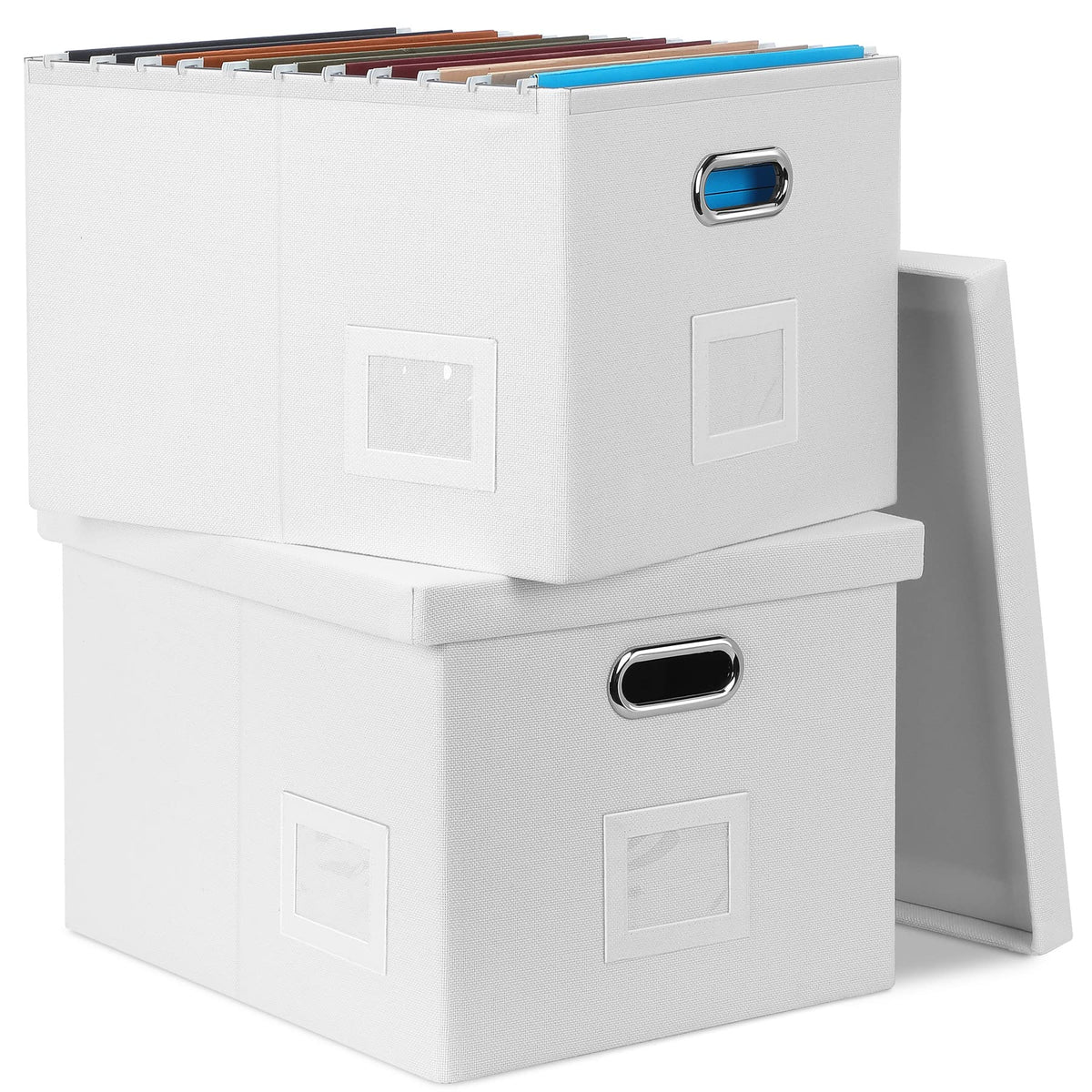 Storage Bins With Lids Office Organization File Folder Organizer Boxes