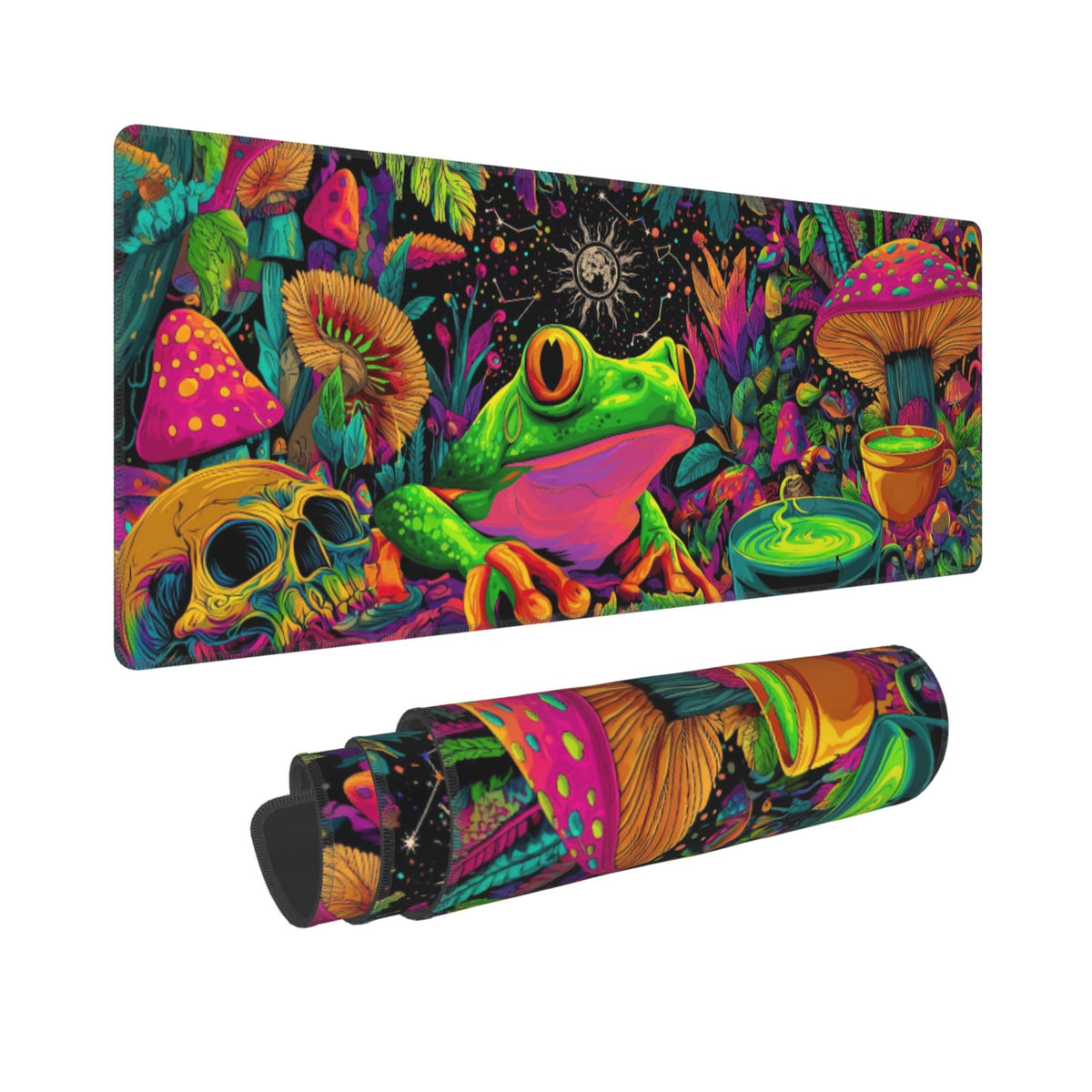 Frog Mushroom Mouse Pad Extended Large Gaming Mouse Pad XL Stitched Edges for Gamer Home Office