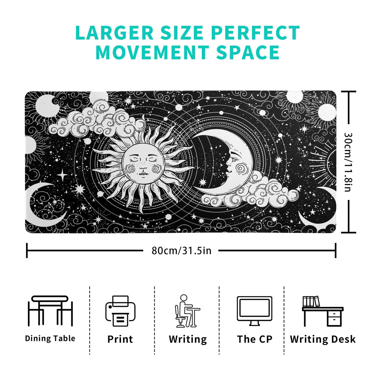 Magic Astrology Extended Big Mouse Pad Large, Gaming Mouse Pad Desk Pad,31.5x11.8 Inch Long