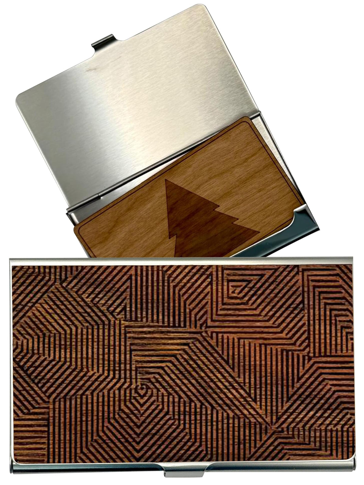 WUDN Handcrafted Business Wooden Card Holder Wallet For Men and Women | Holds Up to 20-25 B-Cards