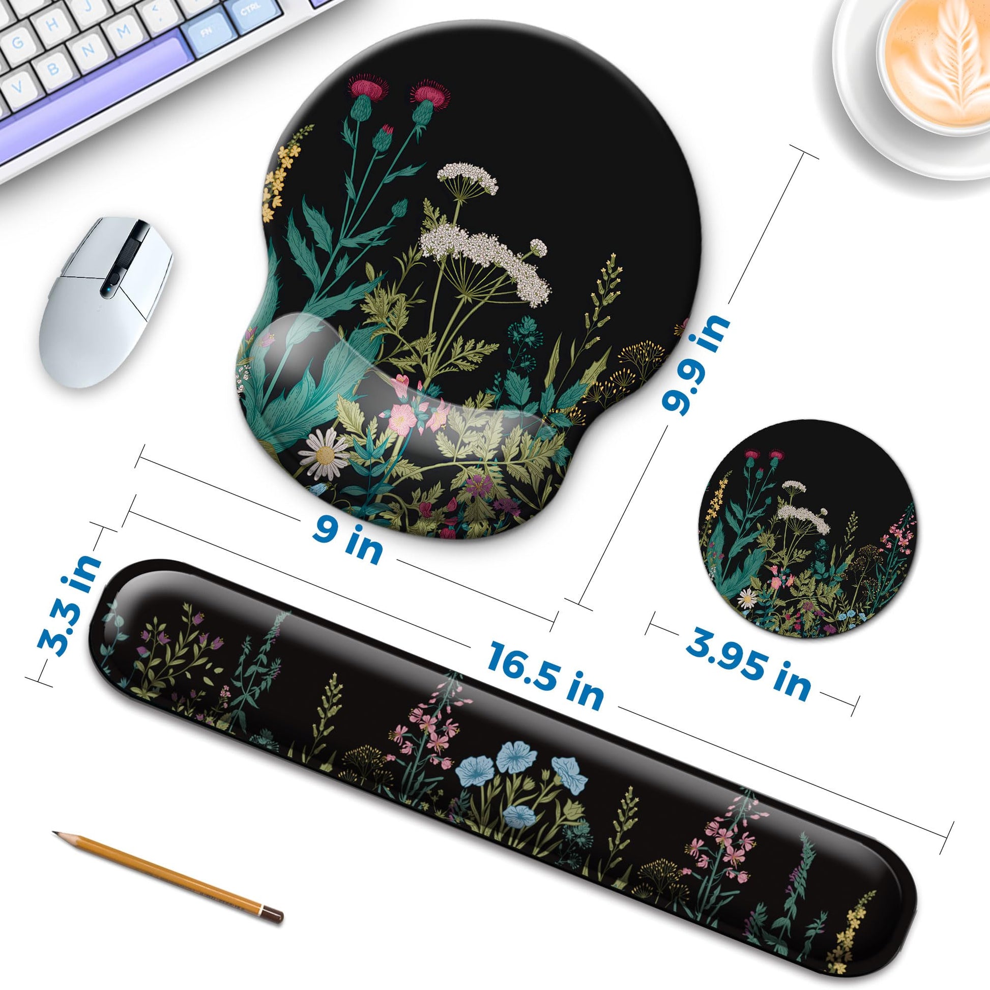Wiabsi Mouse Pad and Keyboard Wrist Rest Support,Ergonomic Mouse Pad Set