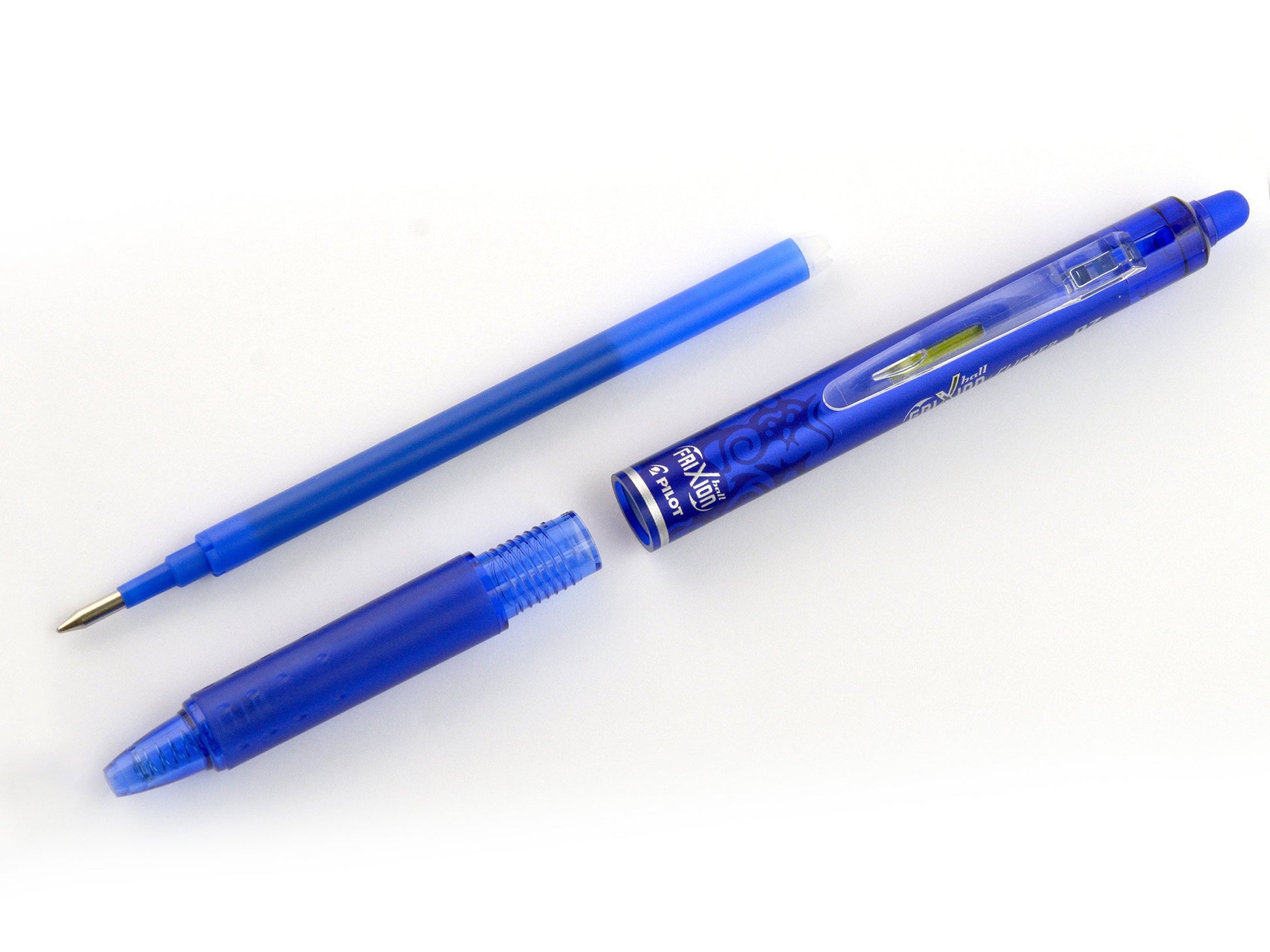 Pilot Frixion Clicker Erasable Retractable Rollerball 0.7 mm Tip Pen with Three Refills - Blue