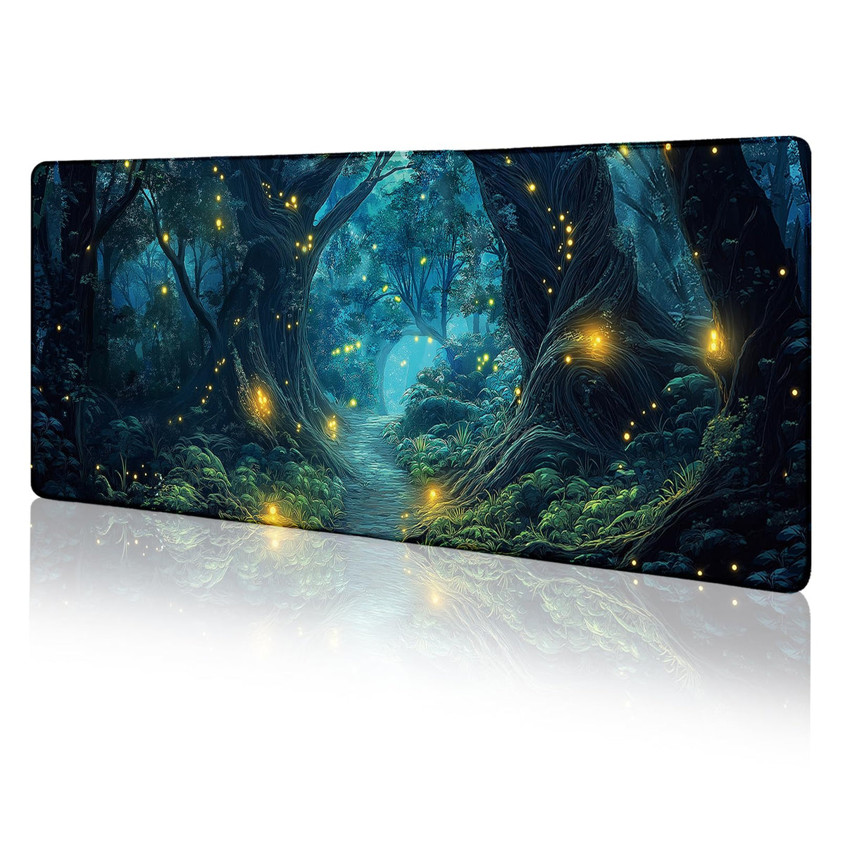 LIMKRIAN Firefly Forest Mouse Pad Large Desk Mat, Extra Large Gaming Computer Mousepad with