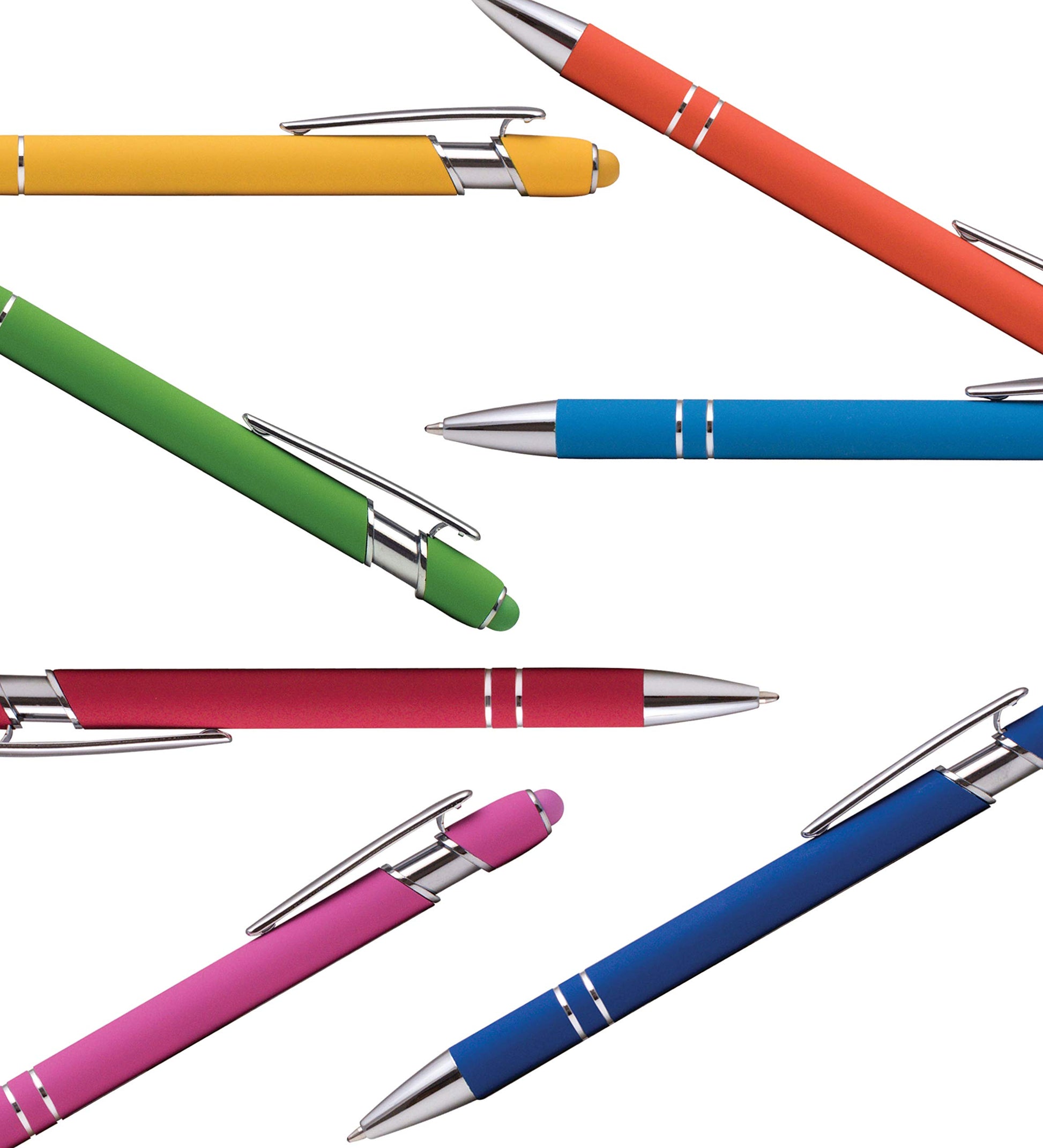 Express Pencils Rubberized Soft Touch | Burst of Color | Ballpoint Pen with Stylus Tip a stylish