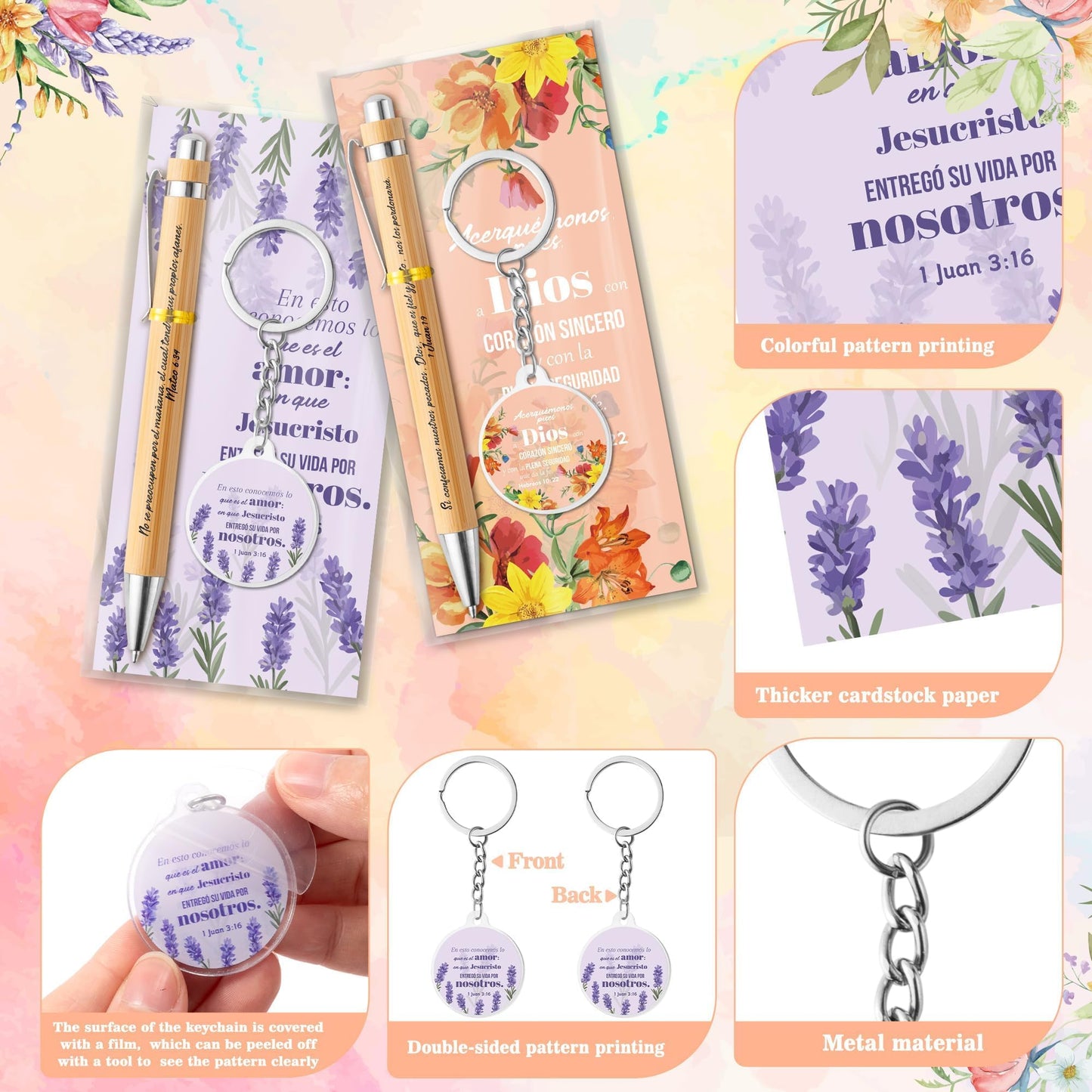 ANGOLIO Spanish Christian Religious Gifts - Back to School Gift 230P Colorful Flower Regalos