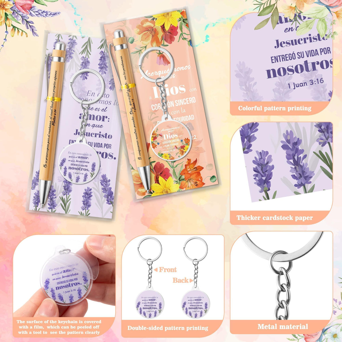 ANGOLIO Spanish Christian Religious Gifts - Back to School Gift 230P Colorful Flower Regalos