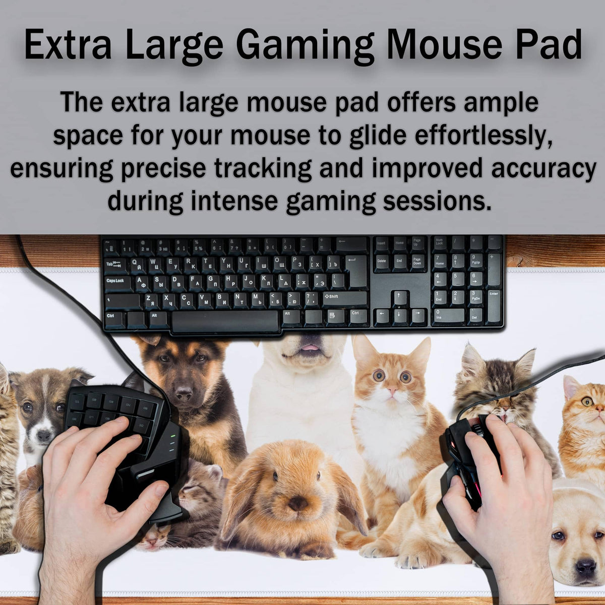 Samgula Computer Desk Pad Dog Desktop?Mat, Gaming Mousepads Keyboard Pad, Cool Mouse Pads