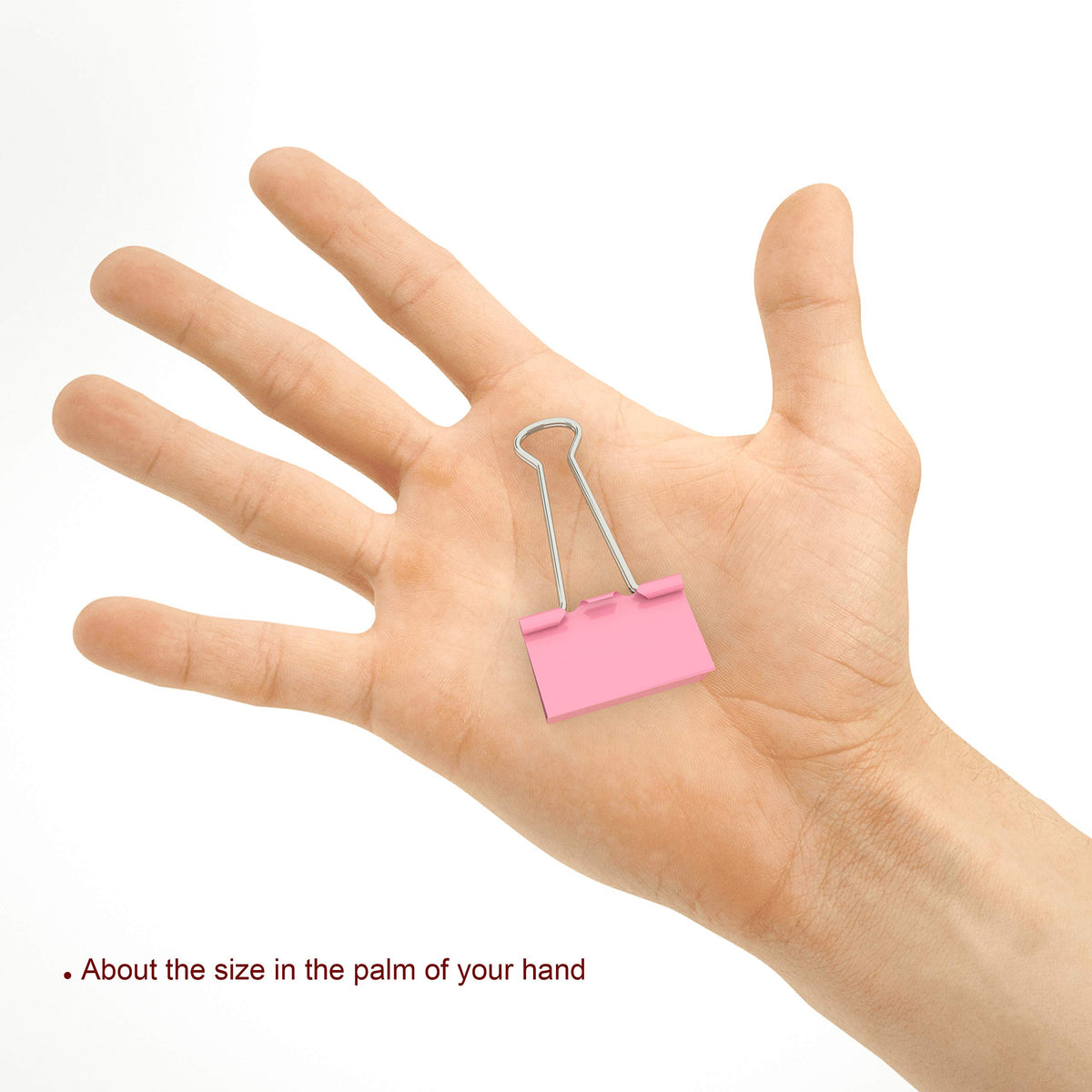 Nctinystore Binder Clips Medium Metal Clamp 1.25 inch / 32 mm (Pink, 24-PCS)