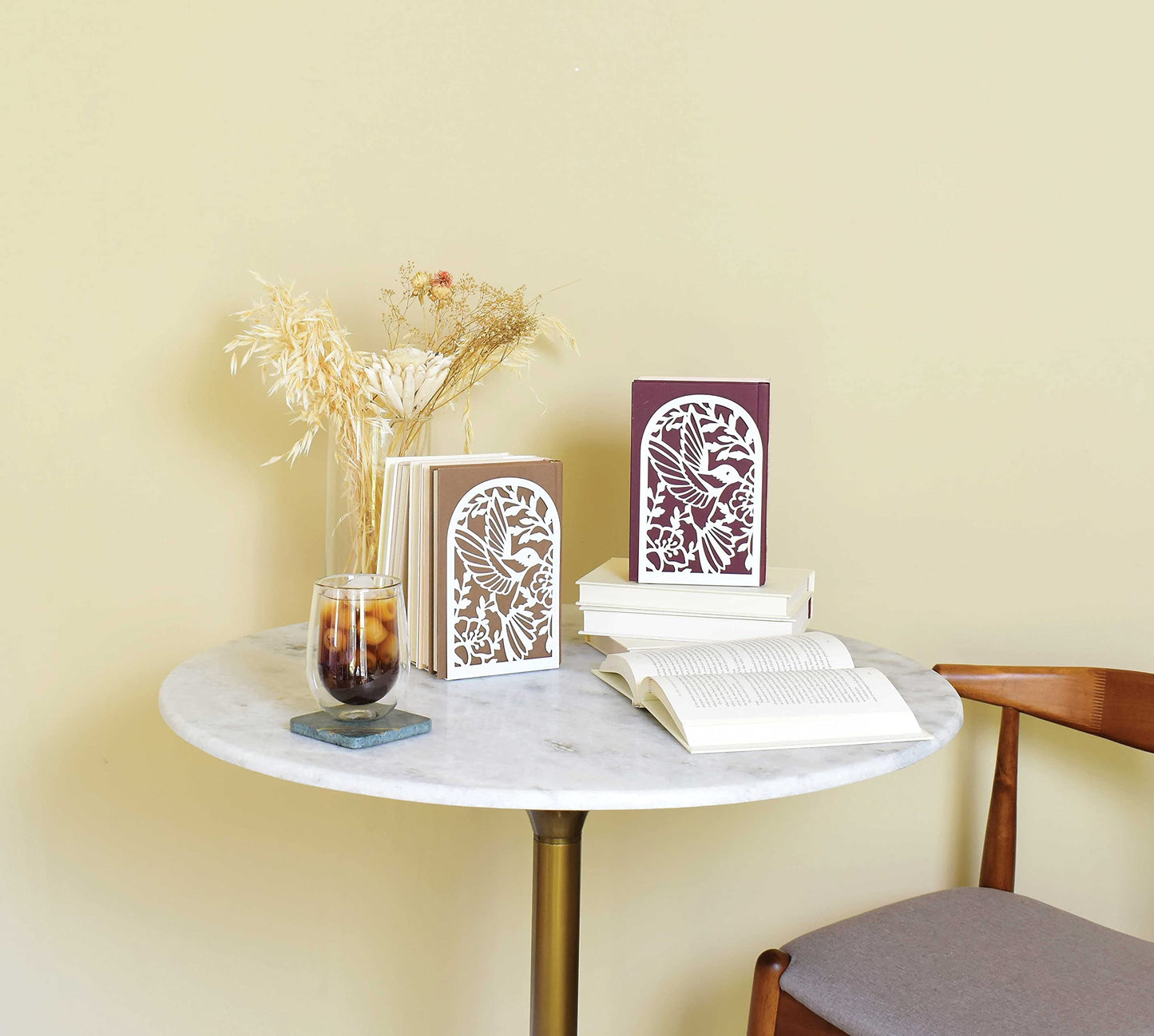 CNK Premium BookEnds - Metal Book Stoppers for Home Office, Book Shelf Holder, Decorative