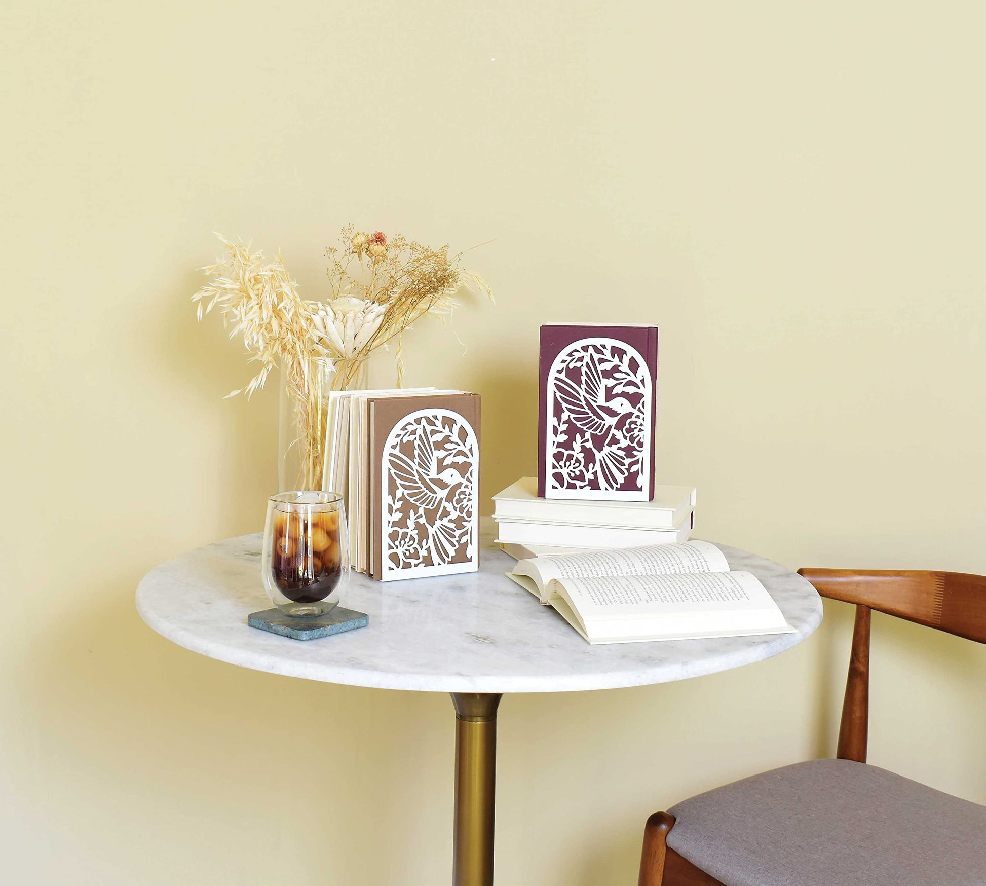 CNK Premium BookEnds - Metal Book Stoppers for Home Office, Book Shelf Holder, Decorative